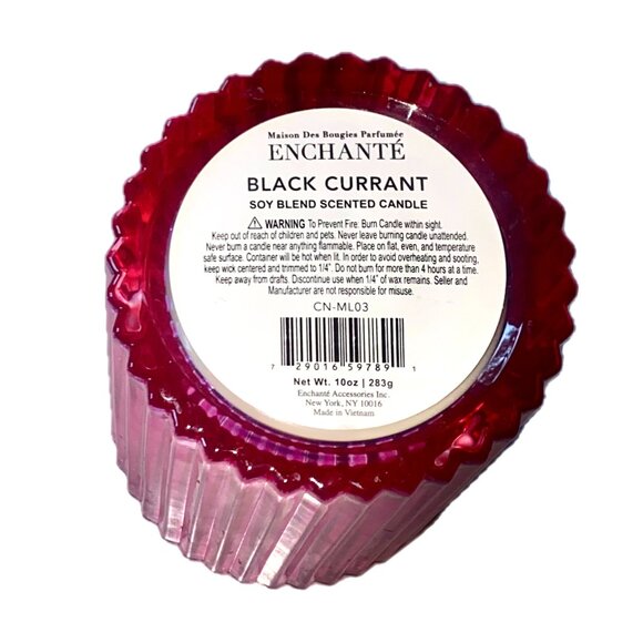 ENCHANTÉ Black Currant Scented Soy Candle Fluted Glass Glass Jar Disco Ball Led - Picture 4 of 7